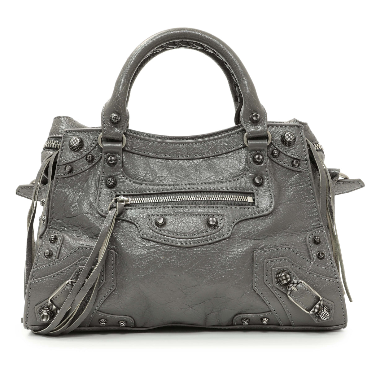 Balenciaga Dark Grey Agneau Arena Neo Cagole Handbag XS Handbags Balenciaga