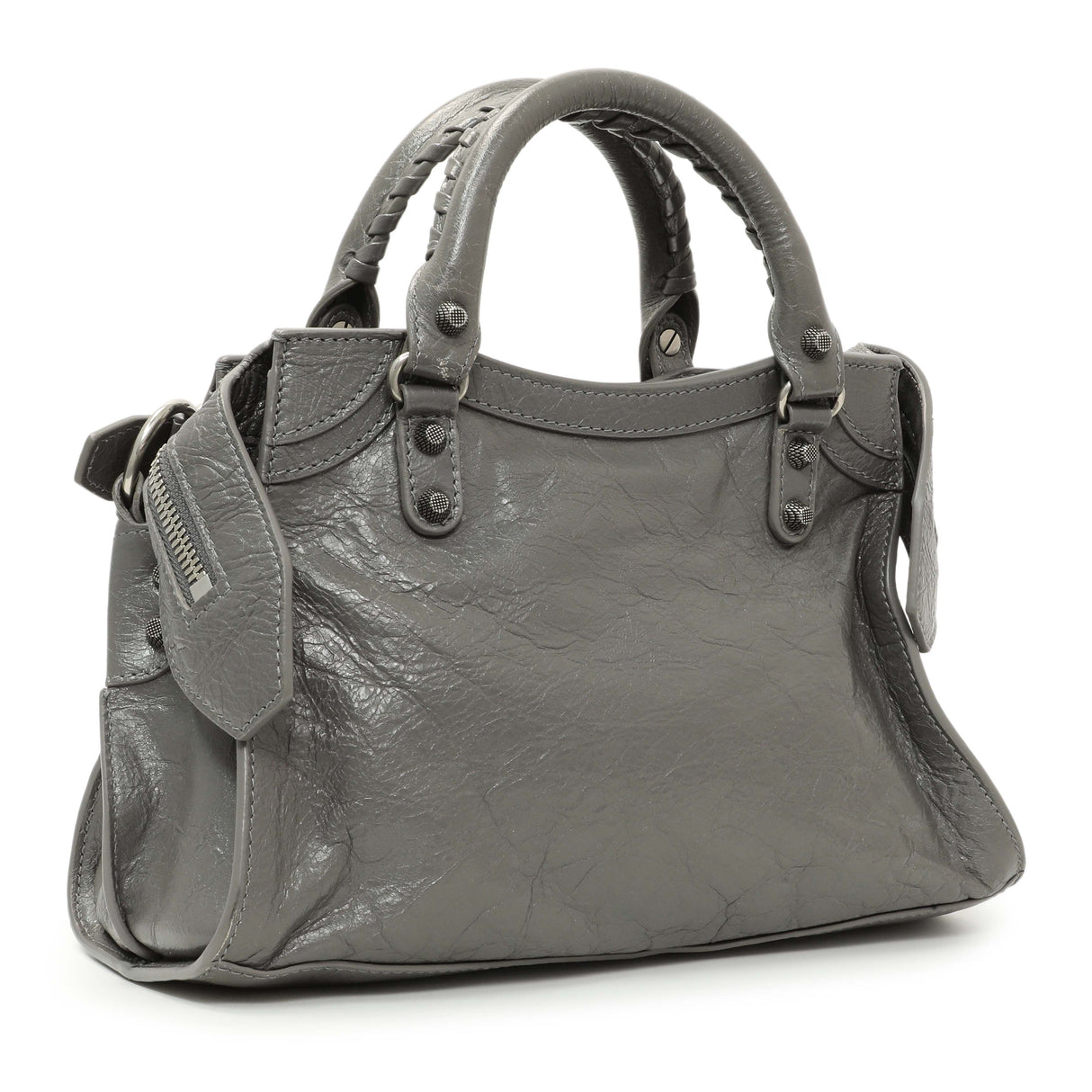 Balenciaga Dark Grey Agneau Arena Neo Cagole Handbag XS Handbags Balenciaga