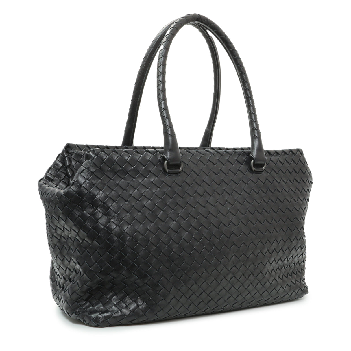 Bottega Veneta Black Nappa Intrecciato Brick Tote Handbags Bottega Veneta