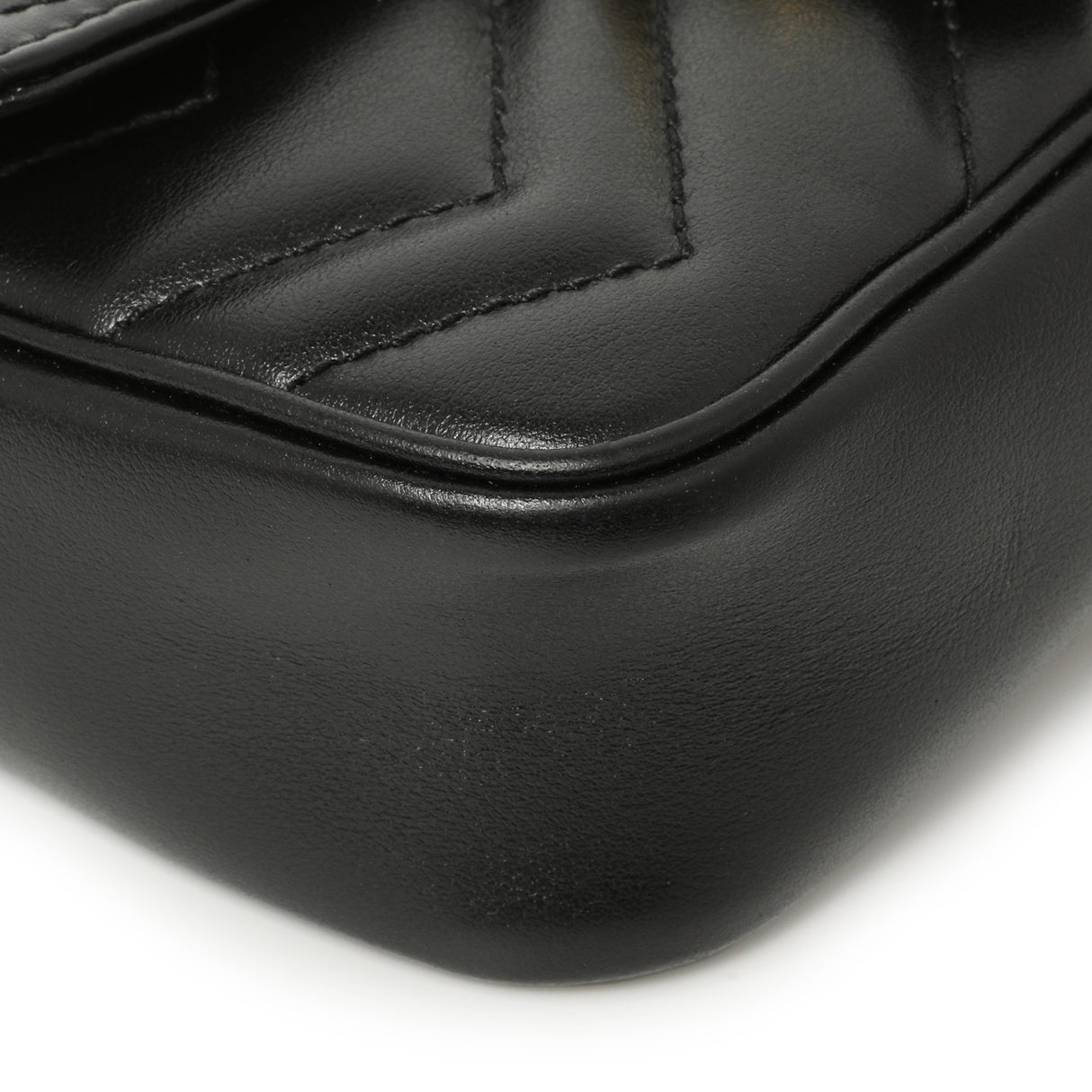 Gucci Black Calfskin Matelasse Super Mini GG Marmont Handbags Gucci