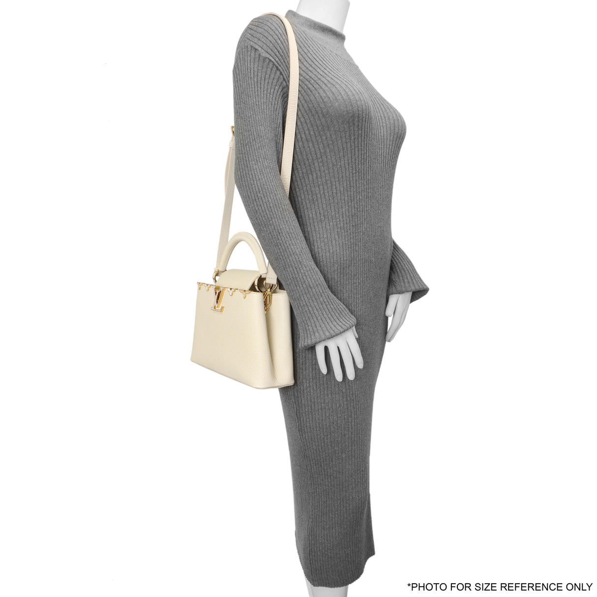 Louis Vuitton Creme Nacre Taurillon Flower Crown Capucines BB Handbags Louis Vuitton