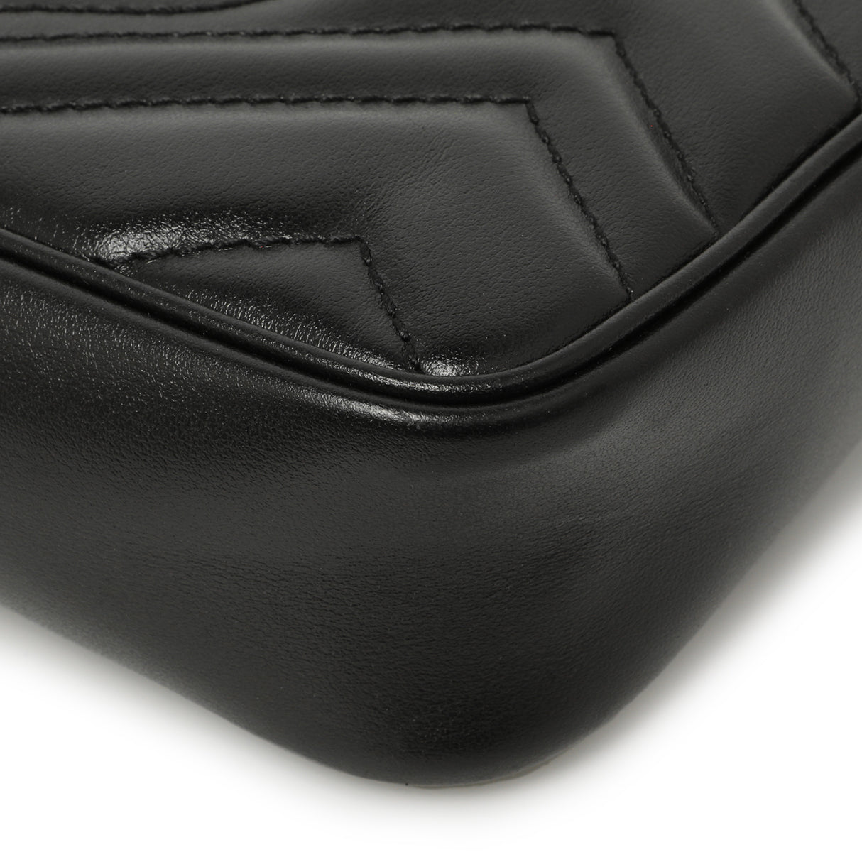 Gucci Black Calfskin Matelasse Super Mini GG Marmont Handbags Gucci