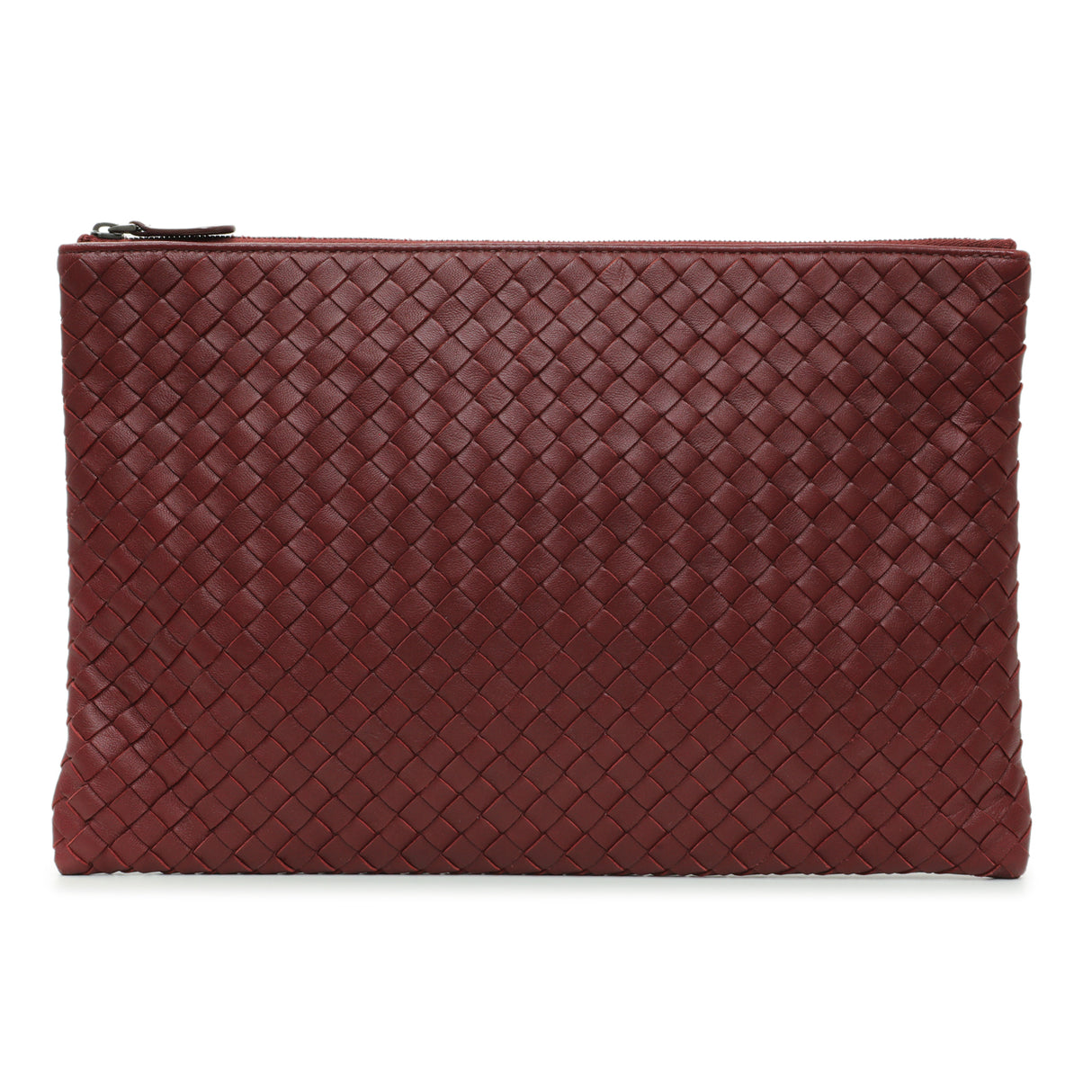 Bottega Veneta Burgundy Nappa Intrecciato Zip Pouch Accessories Bottega Veneta