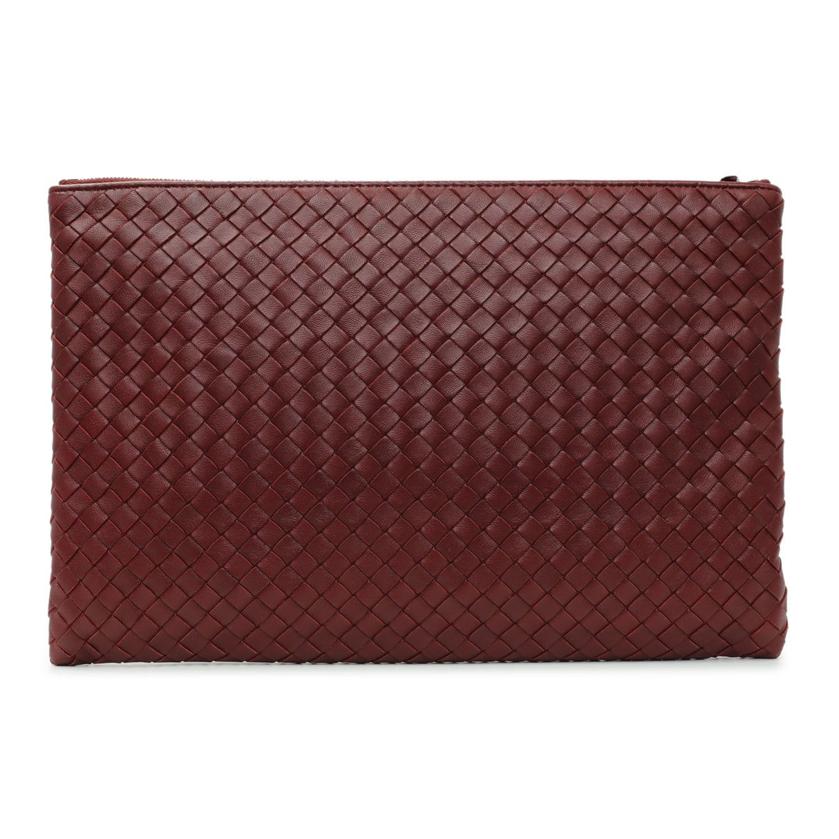 Bottega Veneta Burgundy Nappa Intrecciato Zip Pouch Accessories Bottega Veneta