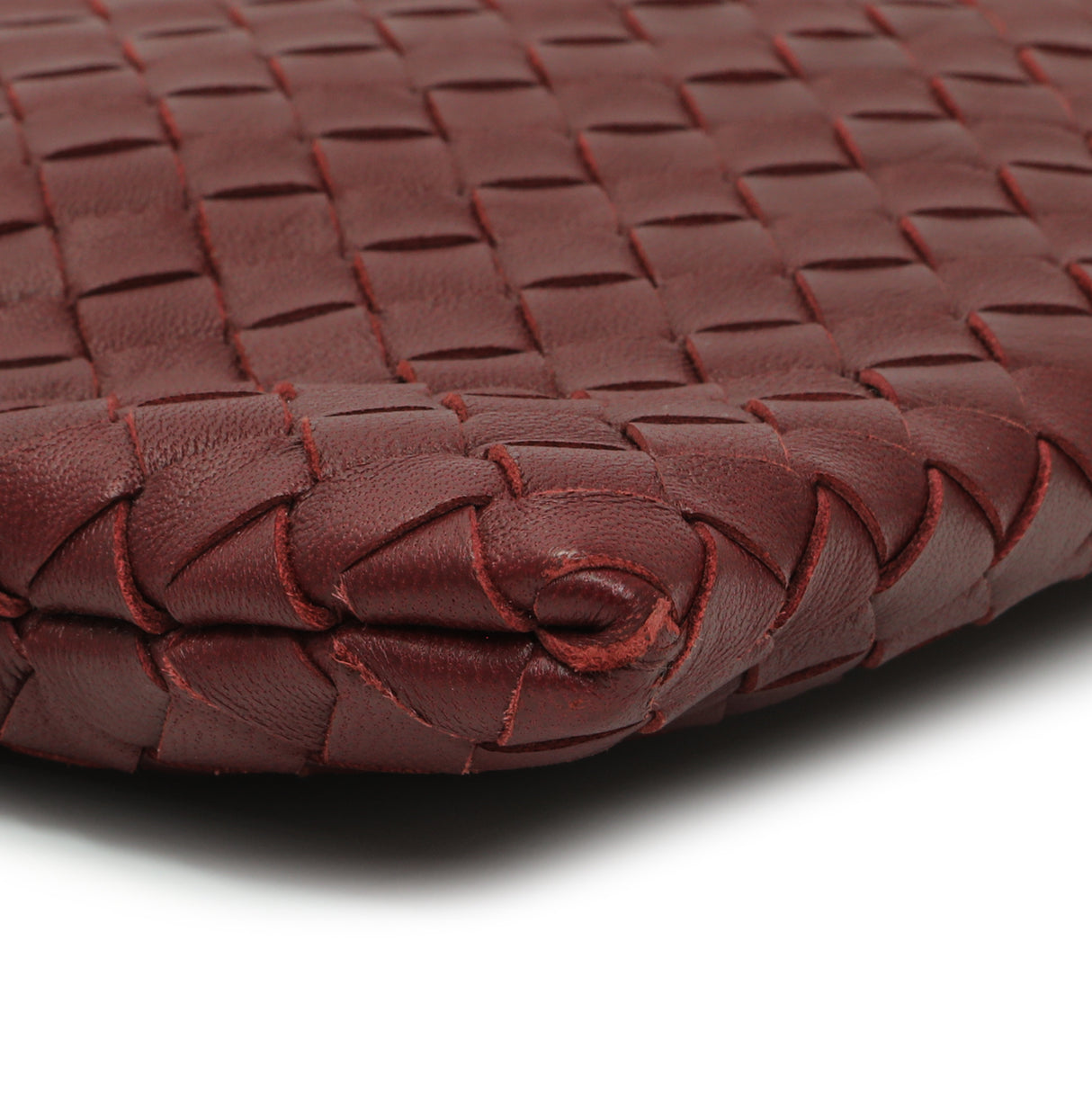 Bottega Veneta Burgundy Nappa Intrecciato Zip Pouch Accessories Bottega Veneta