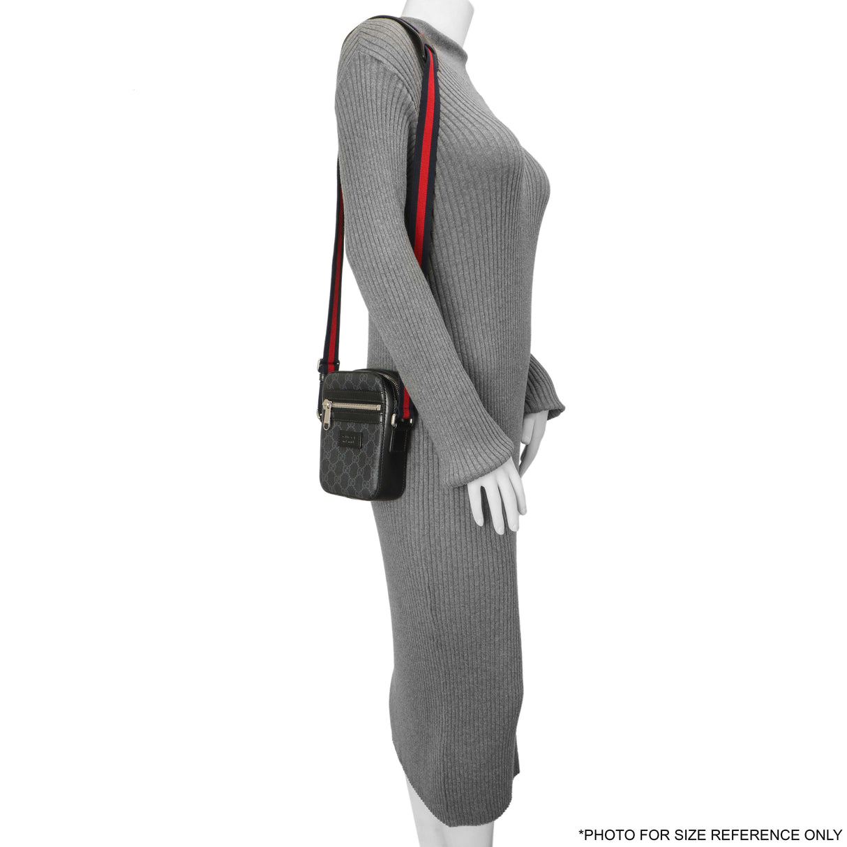 Gucci Black GG Supreme Monogram Mini Messenger Handbags Gucci