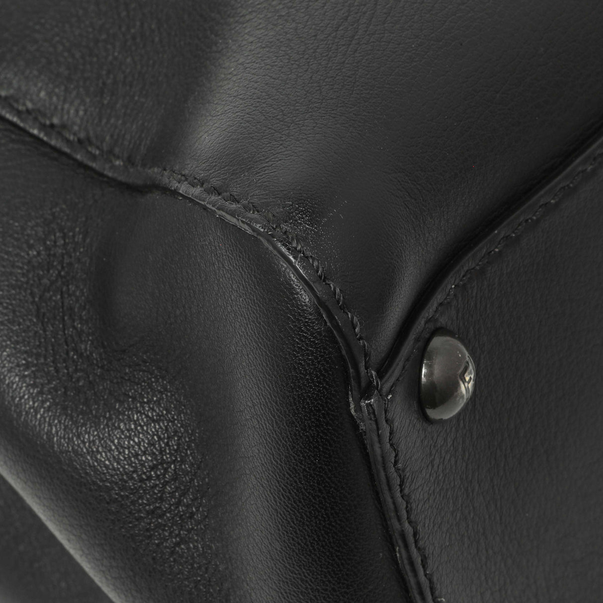 Fendi Black Vitello Seta Medium Peekaboo Iconic Satchel Handbags Fendi