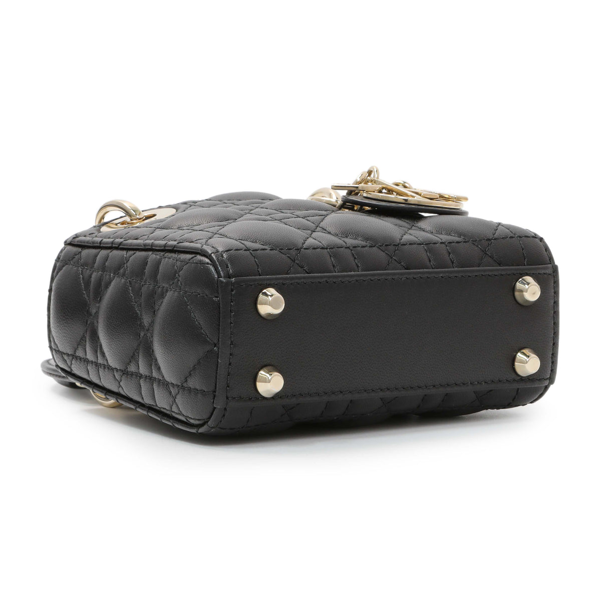 Christian Dior Black Lambskin Cannage Micro Lady Dior Handbags Christian Dior