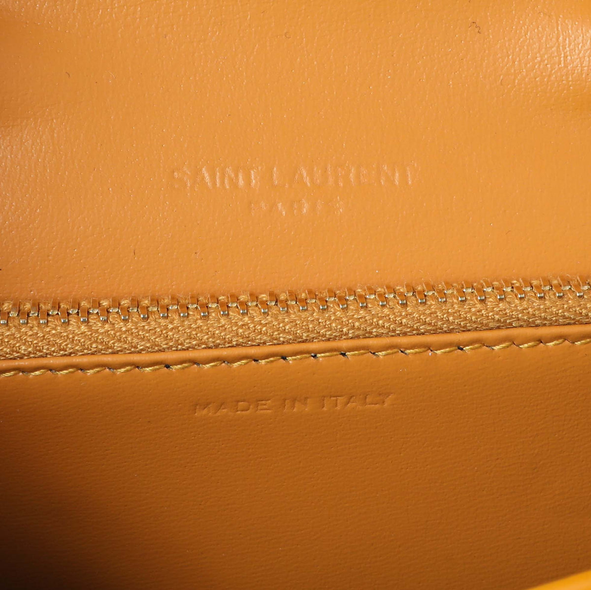 Saint Laurent Orange Calfskin Card Case on Chain Accessories Saint Laurent