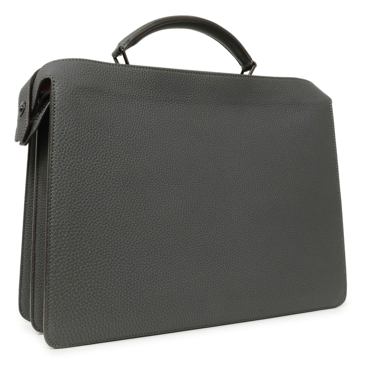 Fendi Grey Cuoio Romano Vitello Cover Monochrome Medium Peekaboo ISeeU Satchel Handbags Fendi