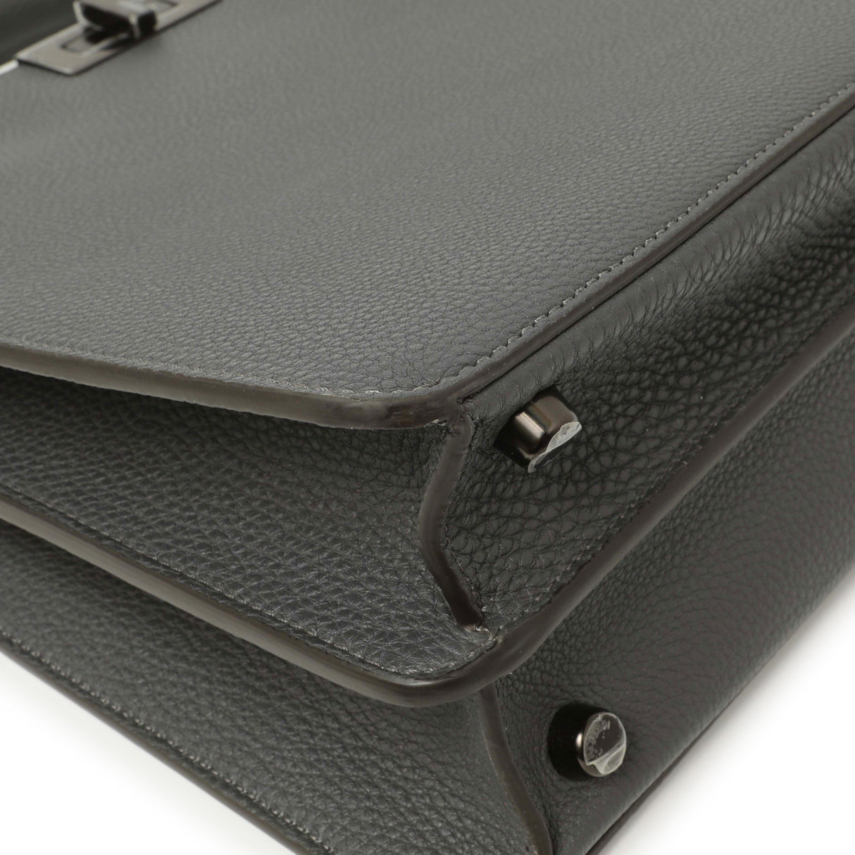 Fendi Grey Cuoio Romano Vitello Cover Monochrome Medium Peekaboo ISeeU Satchel Handbags Fendi