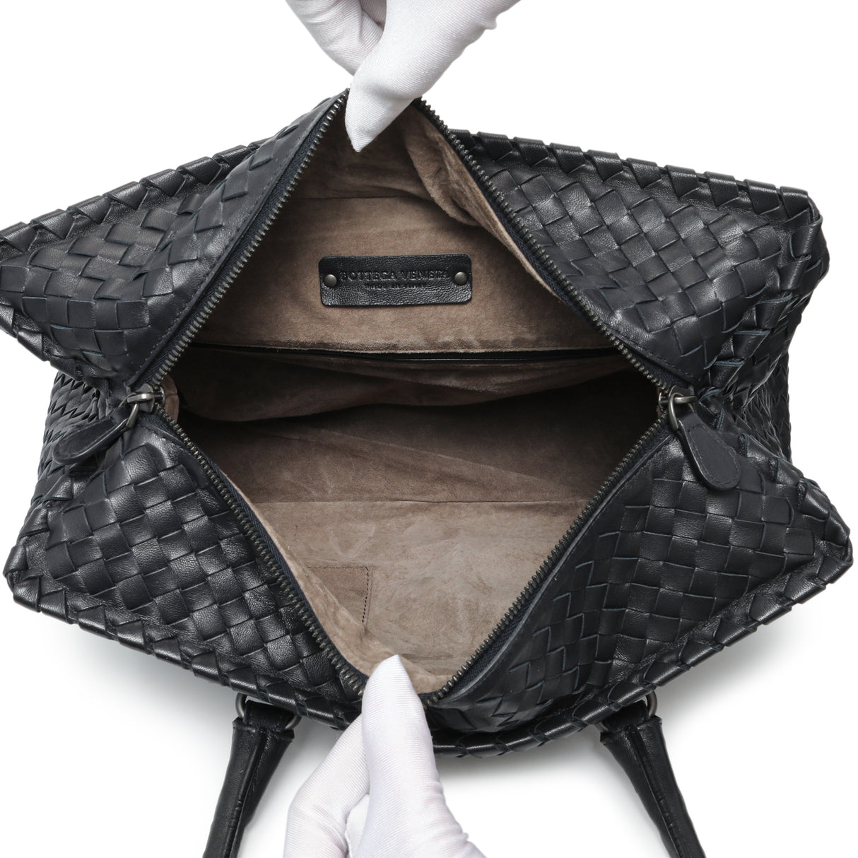 Bottega Veneta Black Nappa Intrecciato Brick Tote Handbags Bottega Veneta
