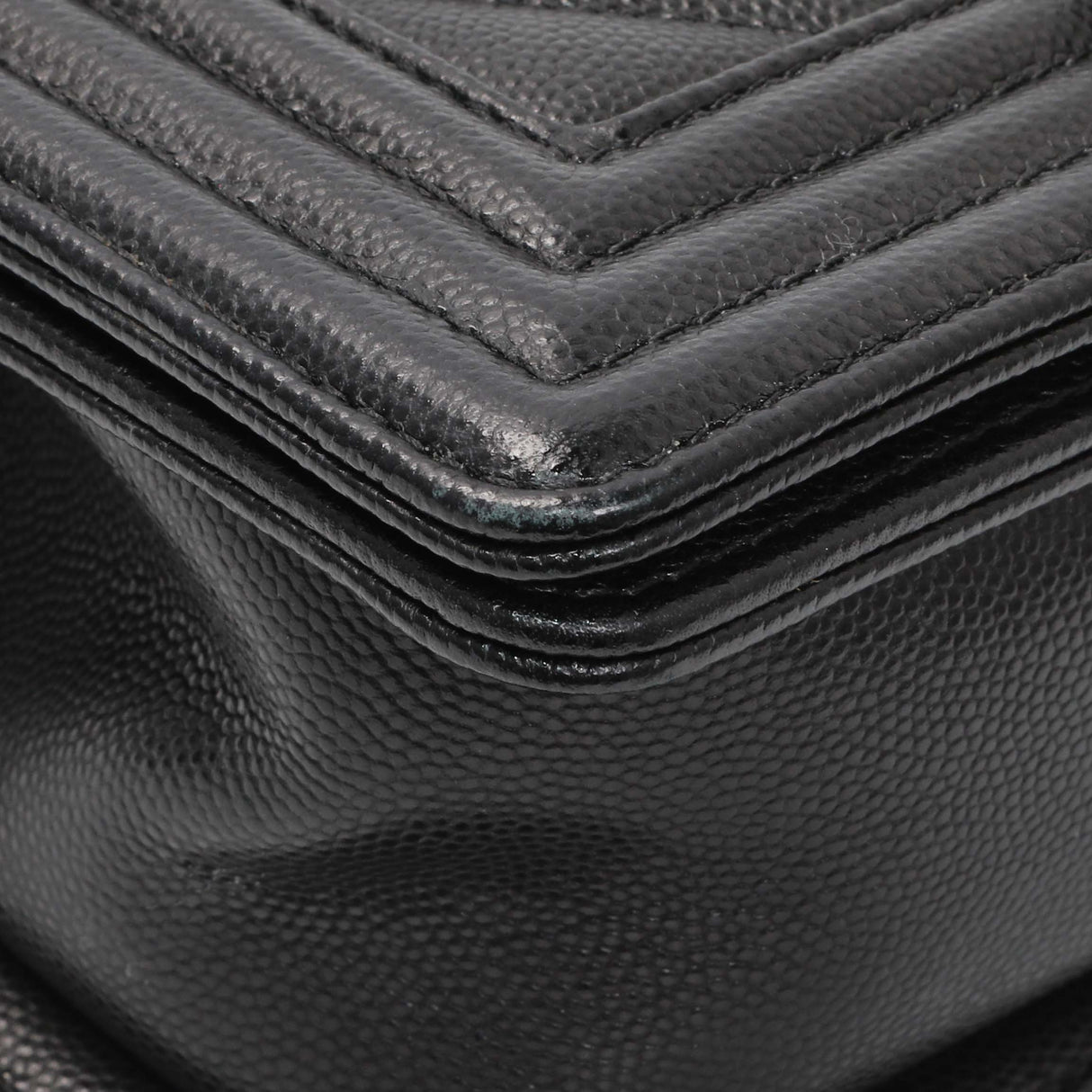 Chanel Black Chevron Quilted Caviar Small Boy Flap Handbags Chanel