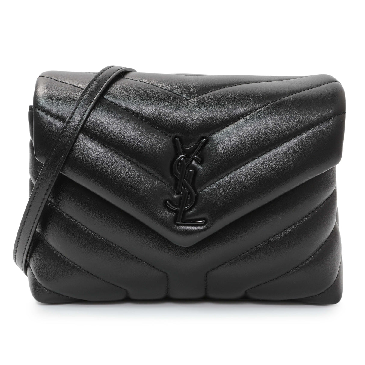 Saint Laurent Black Calfskin Monogram Toy Loulou Crossbody Handbags Saint Laurent