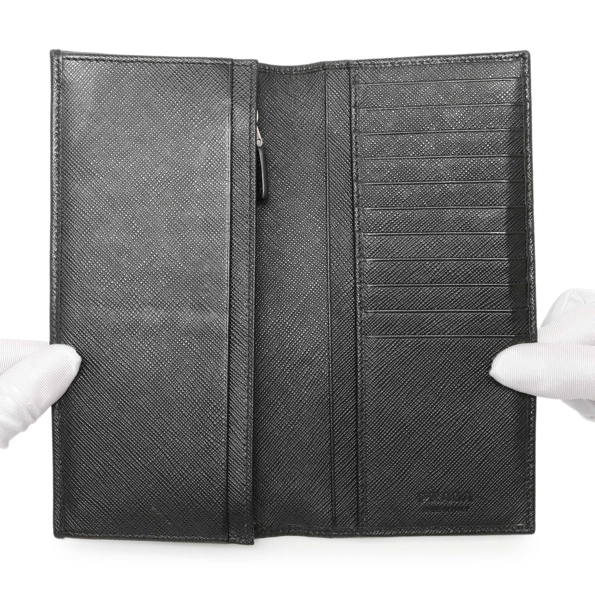 Prada Nero Saffiano Bifold Long Wallet Accessories Prada