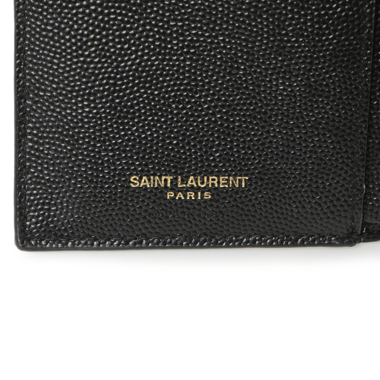 Saint Laurent Black Grain De Poudre Matelasse Chevron Monogram Zipped Two-Part Wallet Accessories Saint Laurent