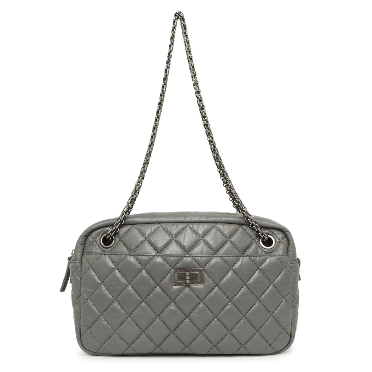 Chanel Grey Aged Calfskin Reissue Camera Bag Handbags Chanel