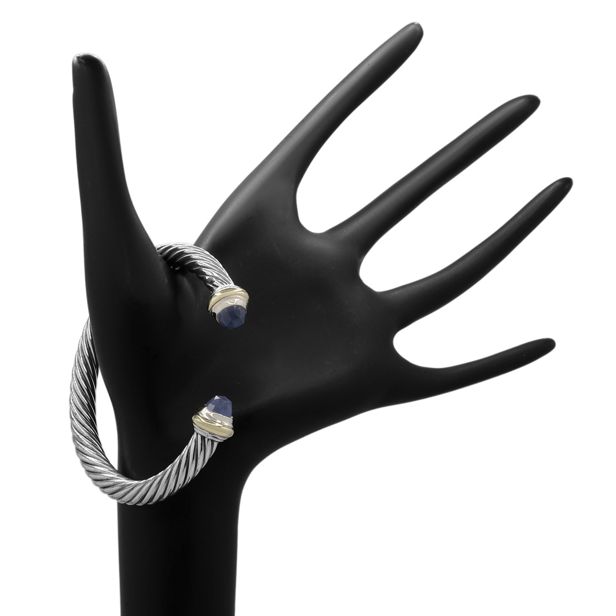 David Yurman Sterling Silver 14K Chalcedony 7mm Cable Classics Bracelet Designer Jewellery David Yurman