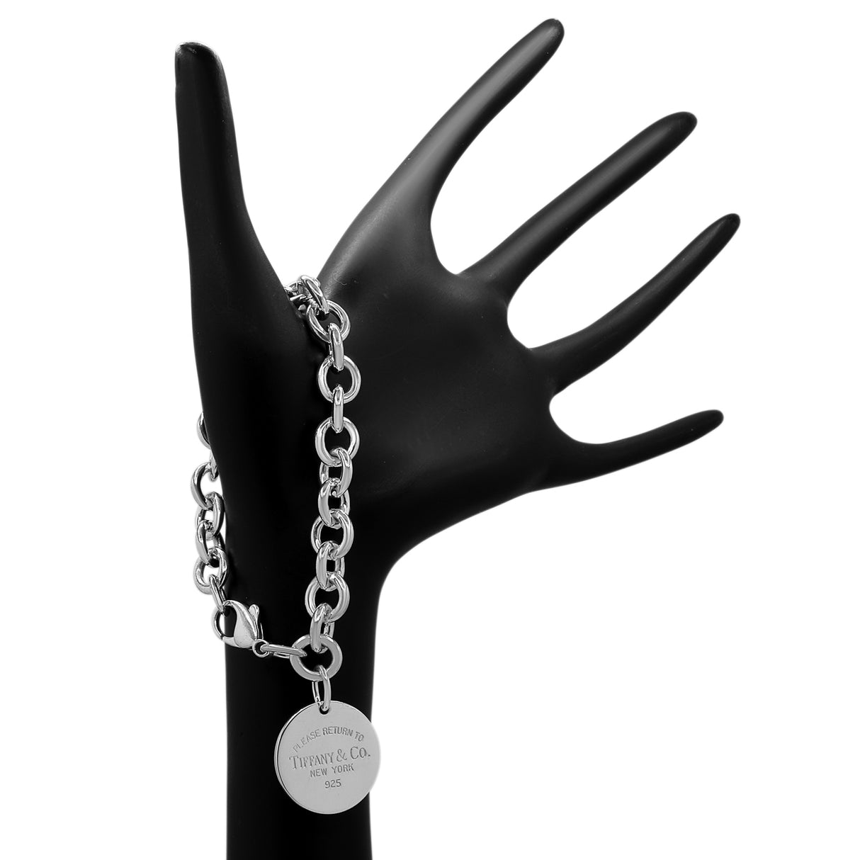 Tiffany & Co. Sterling Silver Return to Tiffany Round Tag Charm Bracelet Designer Jewellery Tiffany and Co