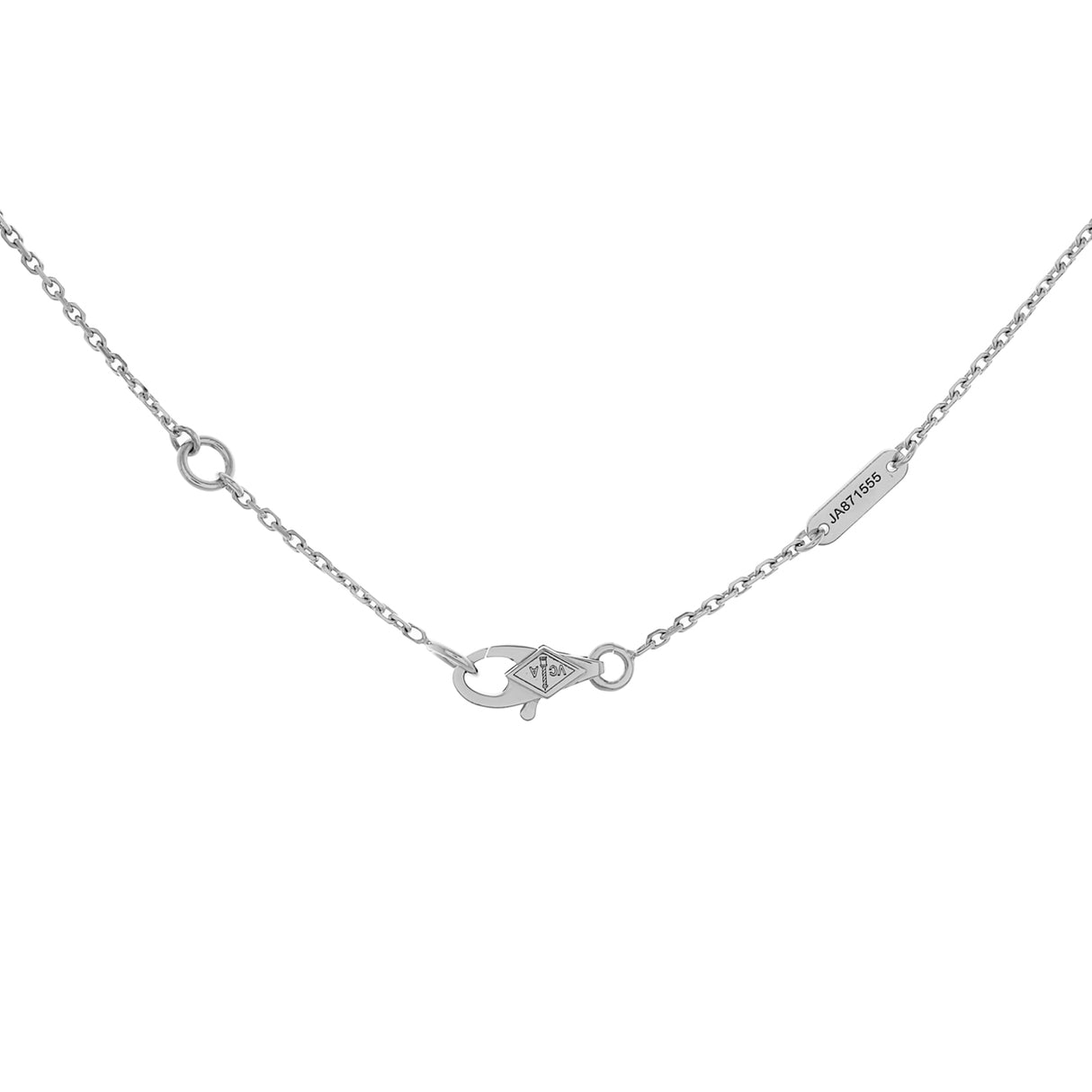 Van Cleef & Arpels 18K White Gold Diamond Sweet Alhambra Pendant Necklace Designer Jewellery Van Cleef and Arpels