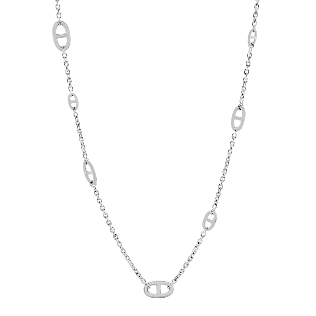 Hermes Sterling Silver Farandole Long Necklace 80 Designer Jewellery Hermes