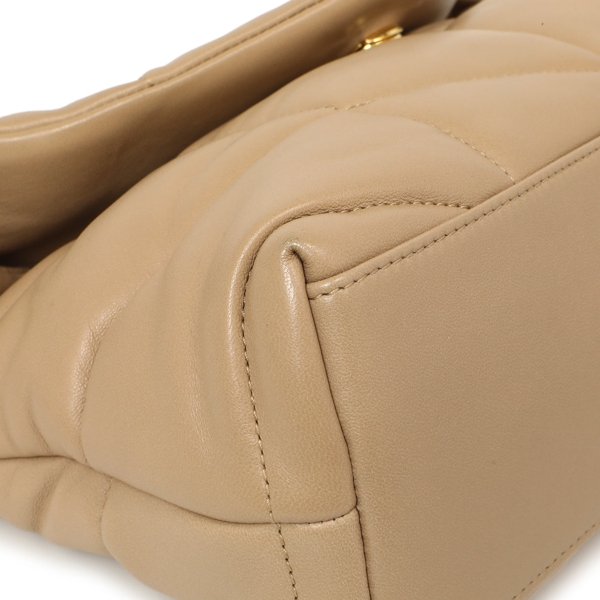 Saint Laurent Dark Beige Lambskin Small Loulou Puffer Handbags Saint Laurent