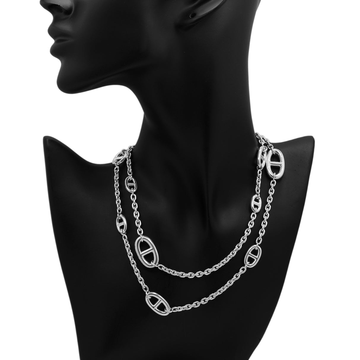 Hermes Sterling Silver Farandole Long Necklace 80 Designer Jewellery Hermes