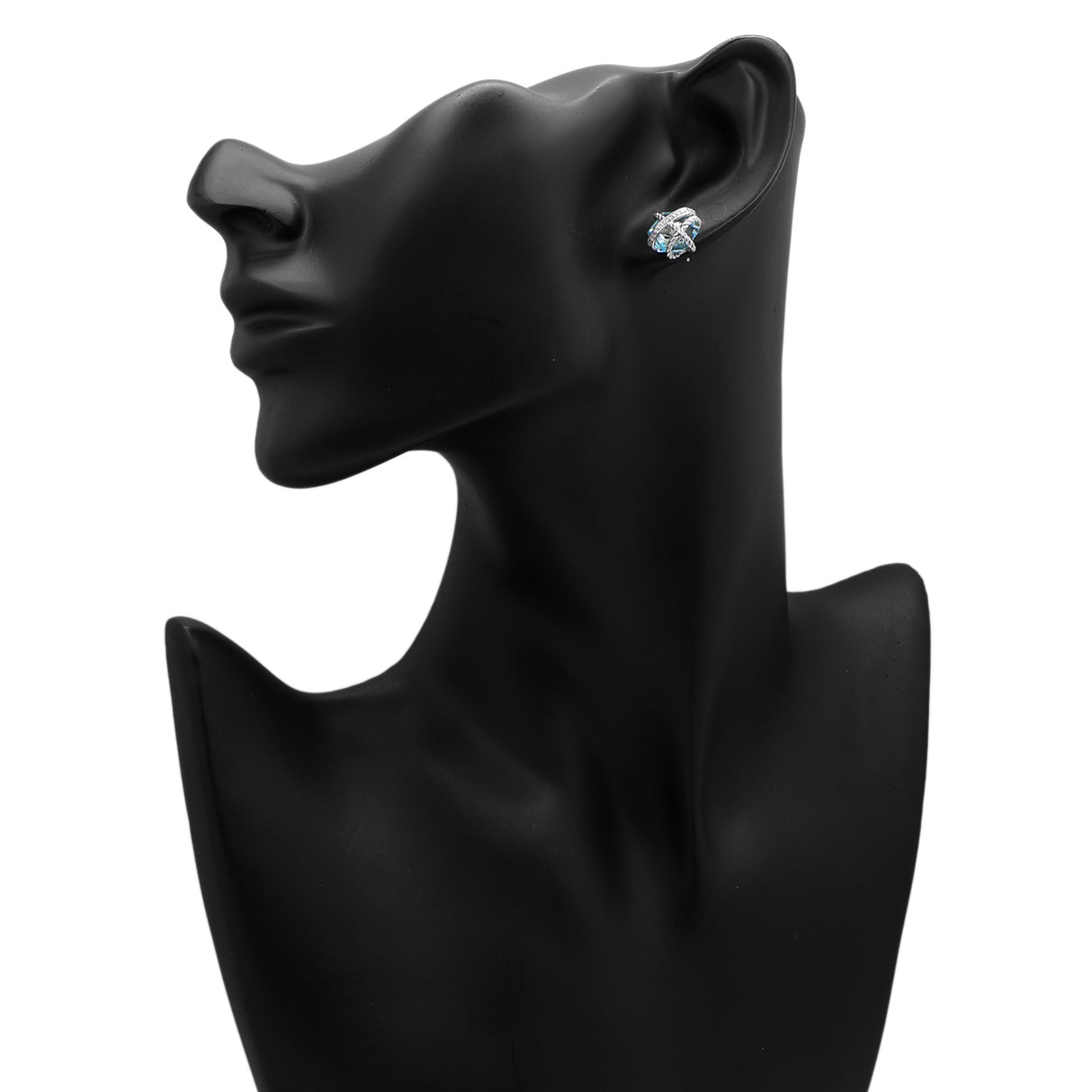 David Yurman Sterling Silver Topaz Cable Wrap Stud Earrings Designer Jewellery David Yurman