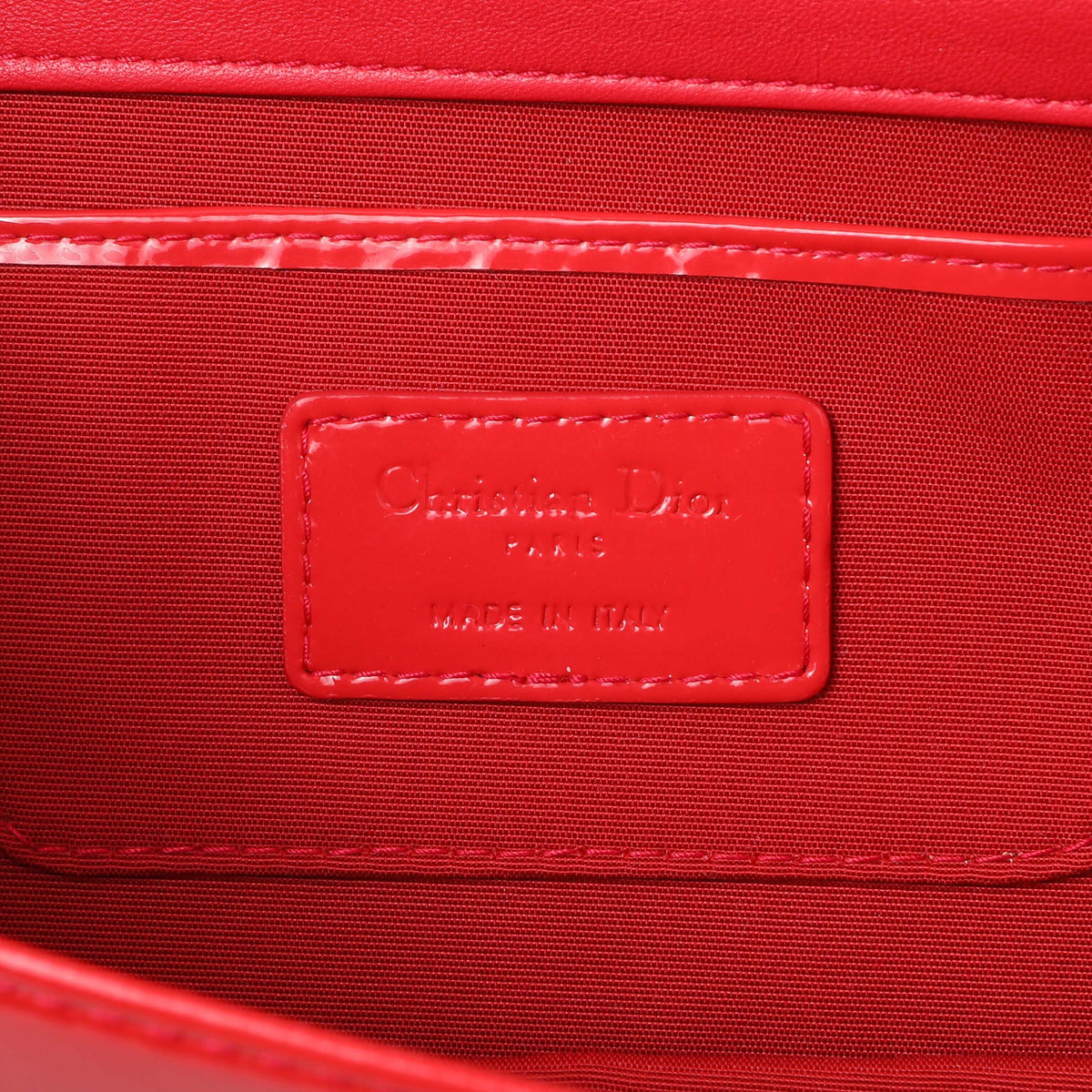 Christian Dior Red Patent Cannage Lady Dior Chain Clutch Handbags Christian Dior