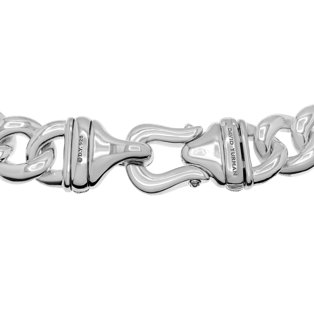 David Yurman Sterling Silver Diamond Cable Buckle Chain Necklace Designer Jewellery David Yurman