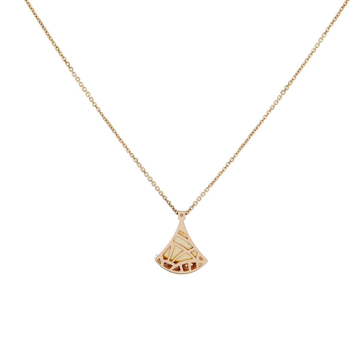 Bulgari 18K Rose Gold Diamond Mother of Pearl Divas’ Dream Necklace Designer Jewellery Modaselle