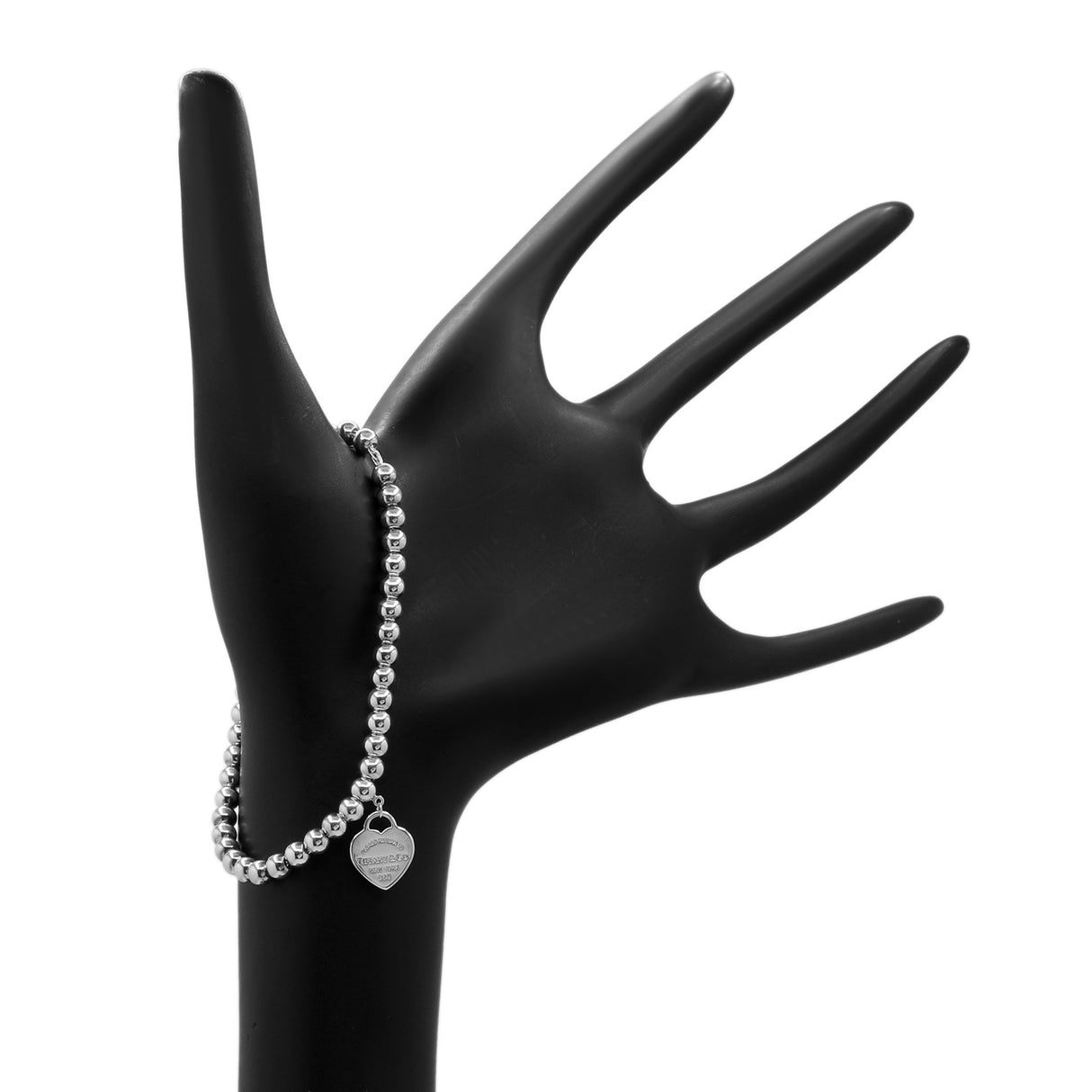 Tiffany & Co. Sterling Heart Tag Bead Bracelet Designer Jewellery Tiffany and Co