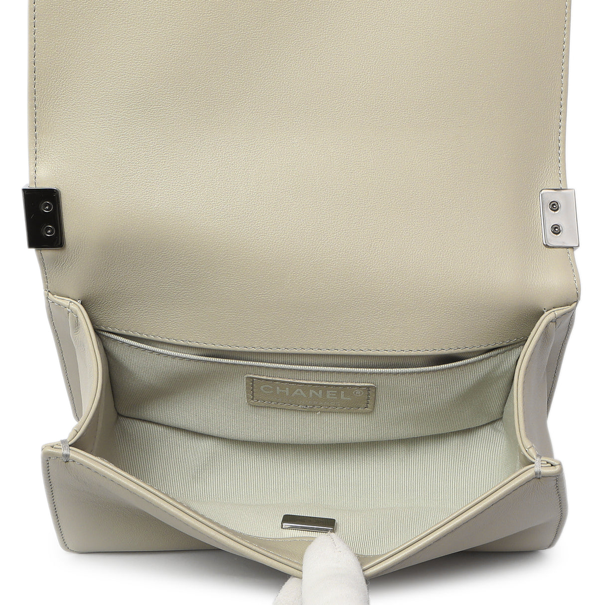 Chanel Grey Chevron Calfskin Small Boy Bag Handbags Chanel