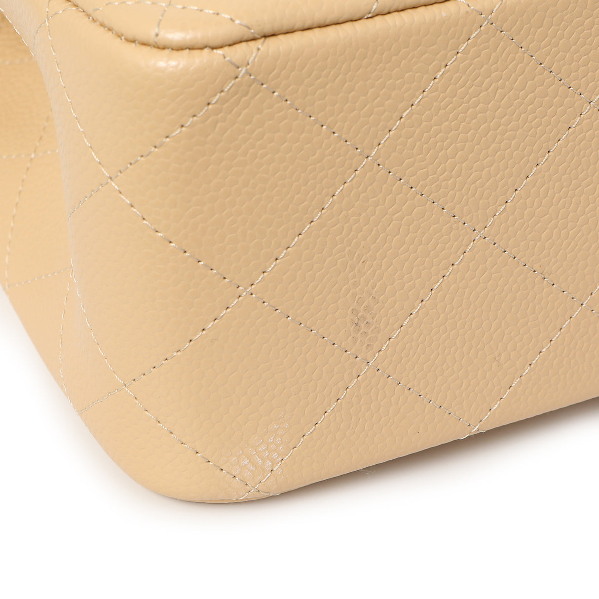 Chanel Beige Quilted Caviar Jumbo Classic Double Flap Handbags Chanel