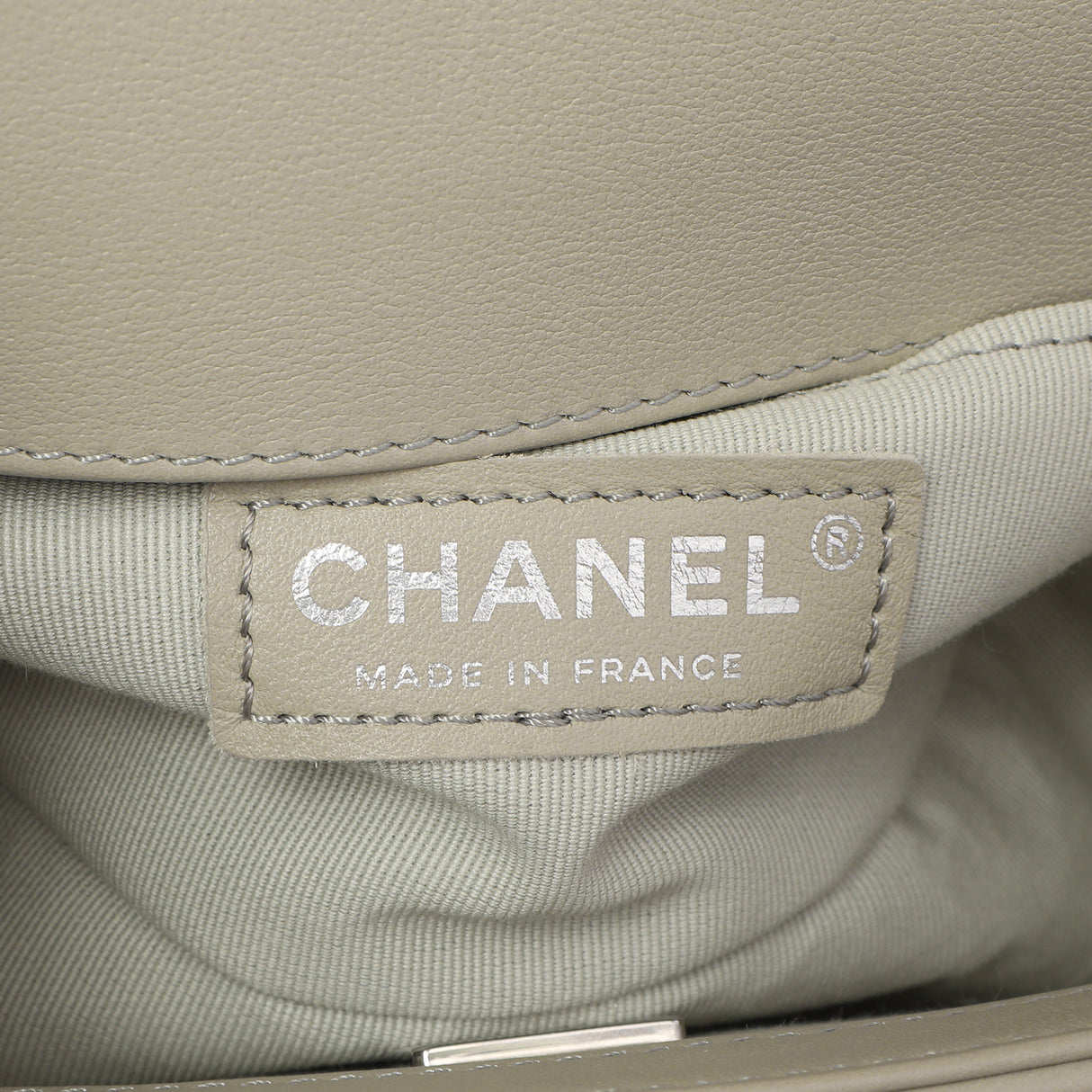 Chanel Grey Chevron Calfskin Small Boy Bag Handbags Chanel