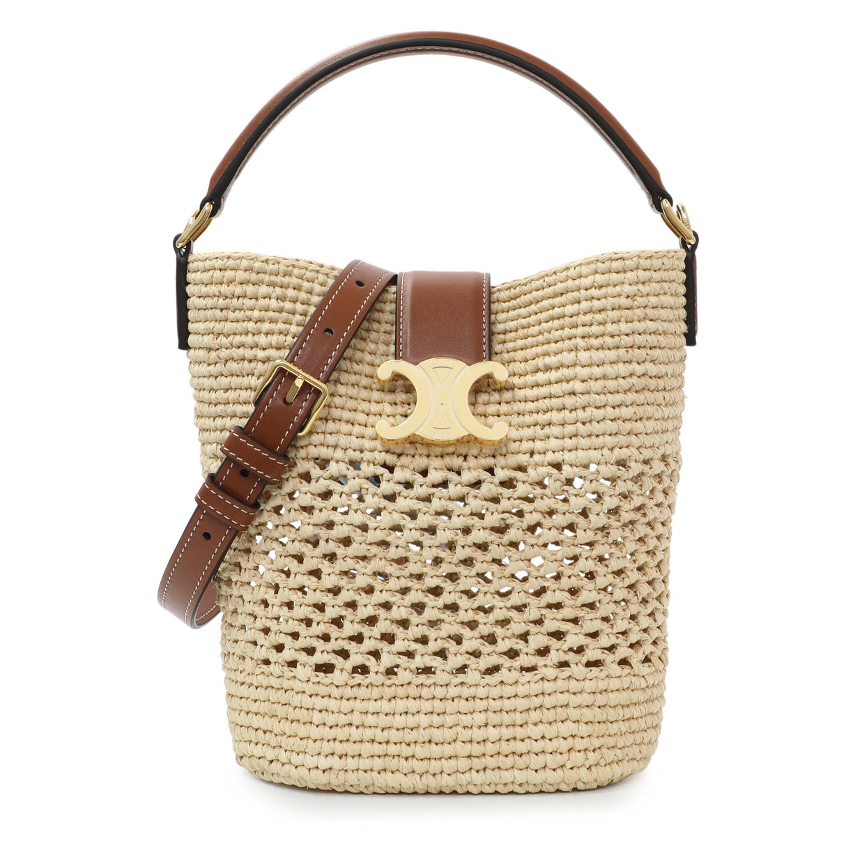 Celine Raffia Triomphe Small Louise Bucket Bag Handbags Celine