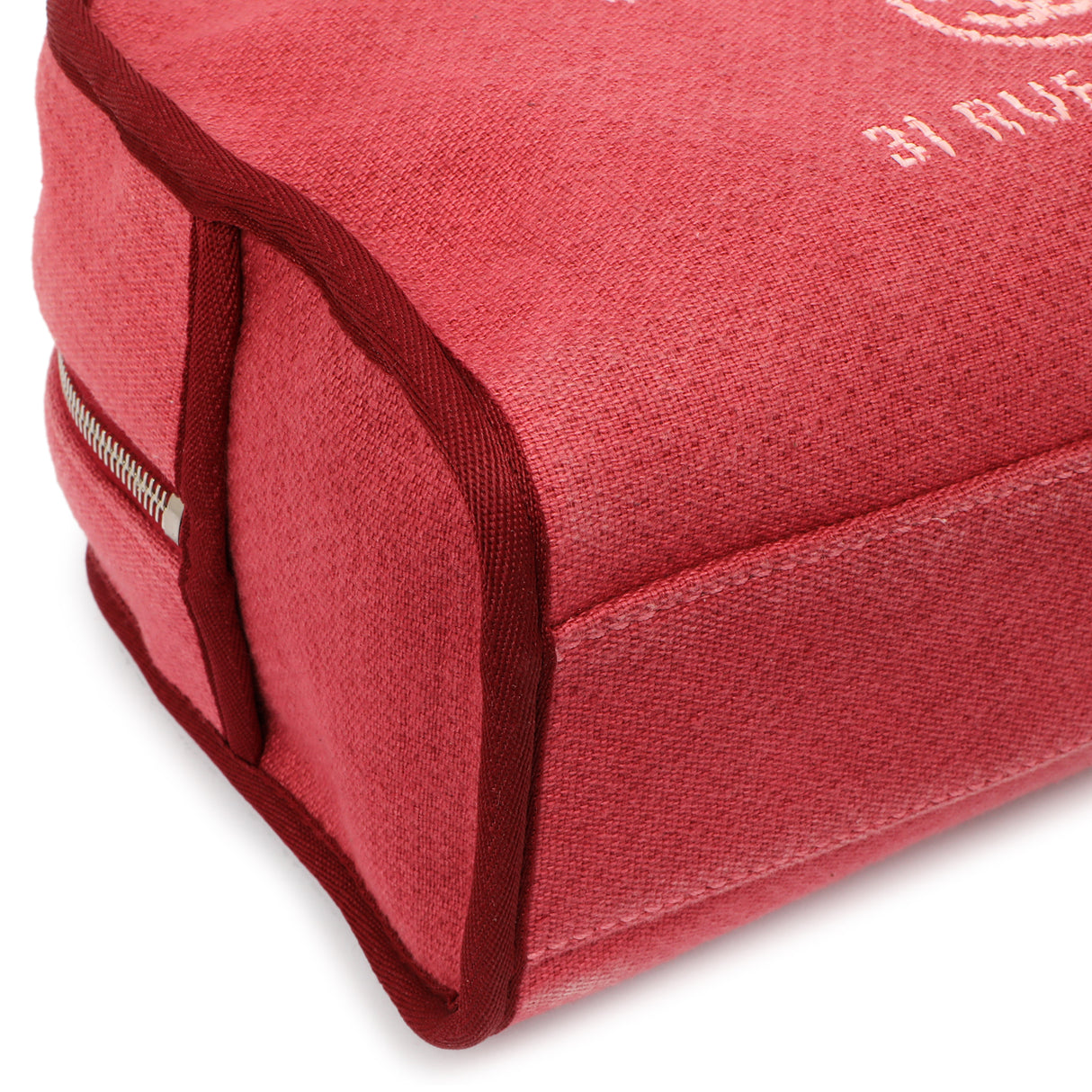 Chanel Red Canvas Deauville Bowling Bag Handbags Chanel