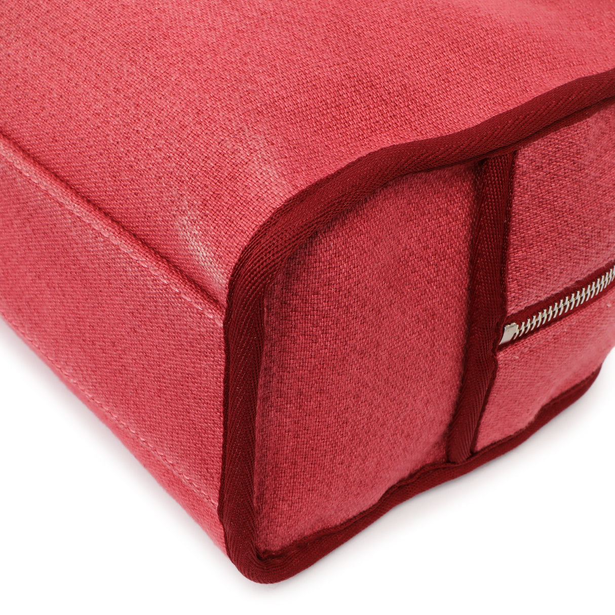 Chanel Red Canvas Deauville Bowling Bag Handbags Chanel