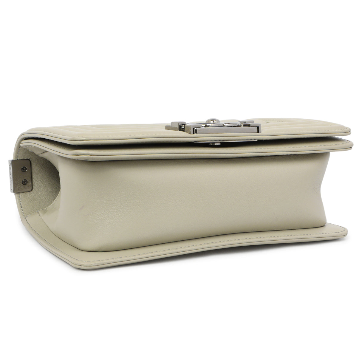 Chanel Grey Chevron Calfskin Small Boy Bag Handbags Chanel