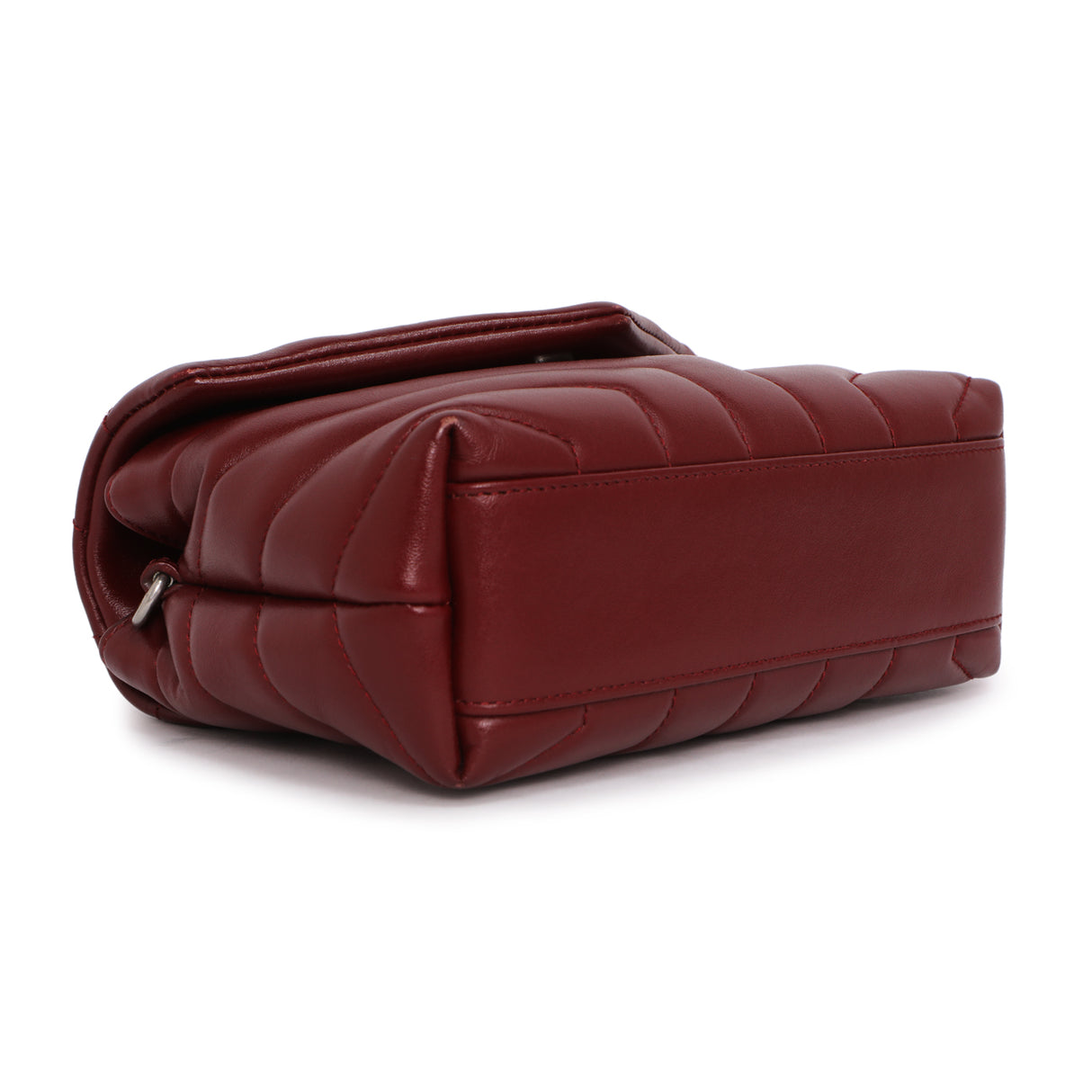 Saint Laurent Burgundy Calfskin Monogram Toy Loulou Crossbody Handbags Saint Laurent