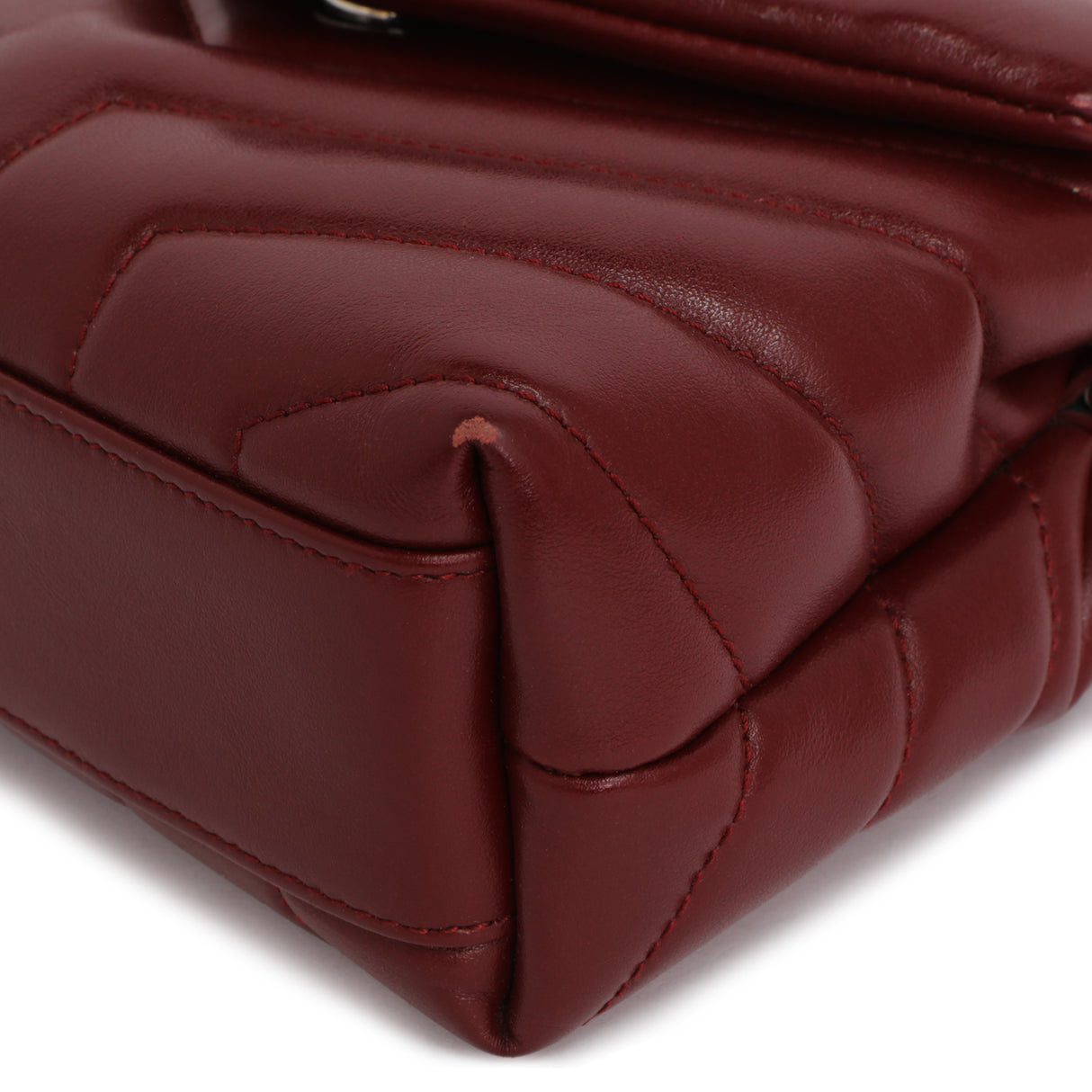 Saint Laurent Burgundy Calfskin Monogram Toy Loulou Crossbody Handbags Saint Laurent