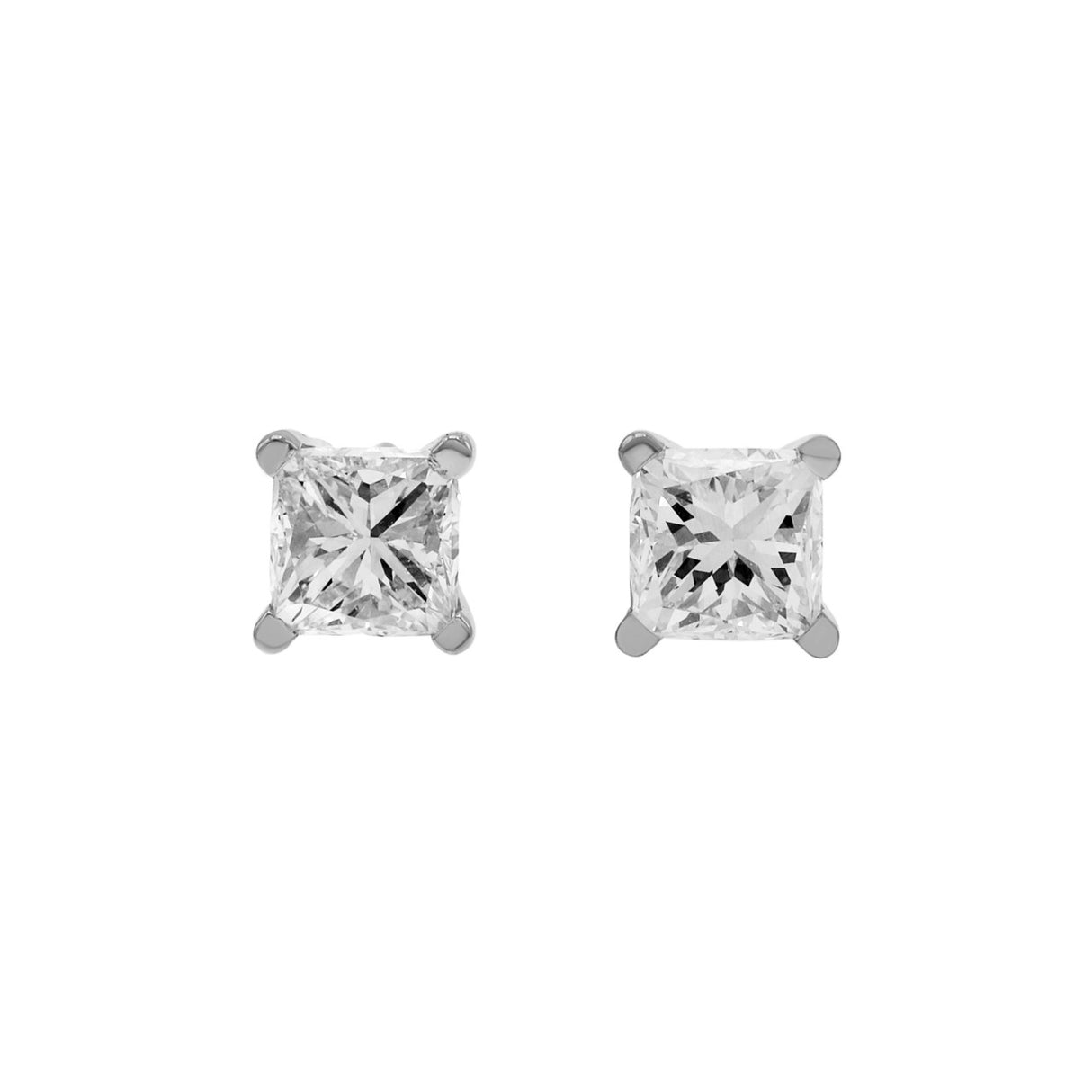 14K White Gold 1.19 Carat Diamond Stud Earrings Modaselle