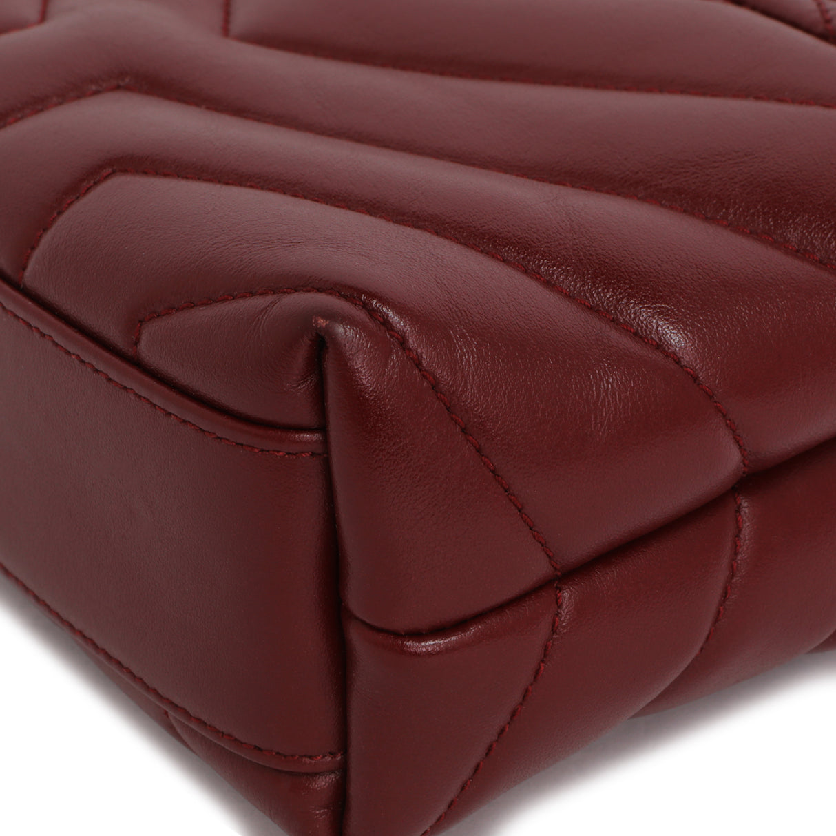 Saint Laurent Burgundy Calfskin Monogram Toy Loulou Crossbody Handbags Saint Laurent