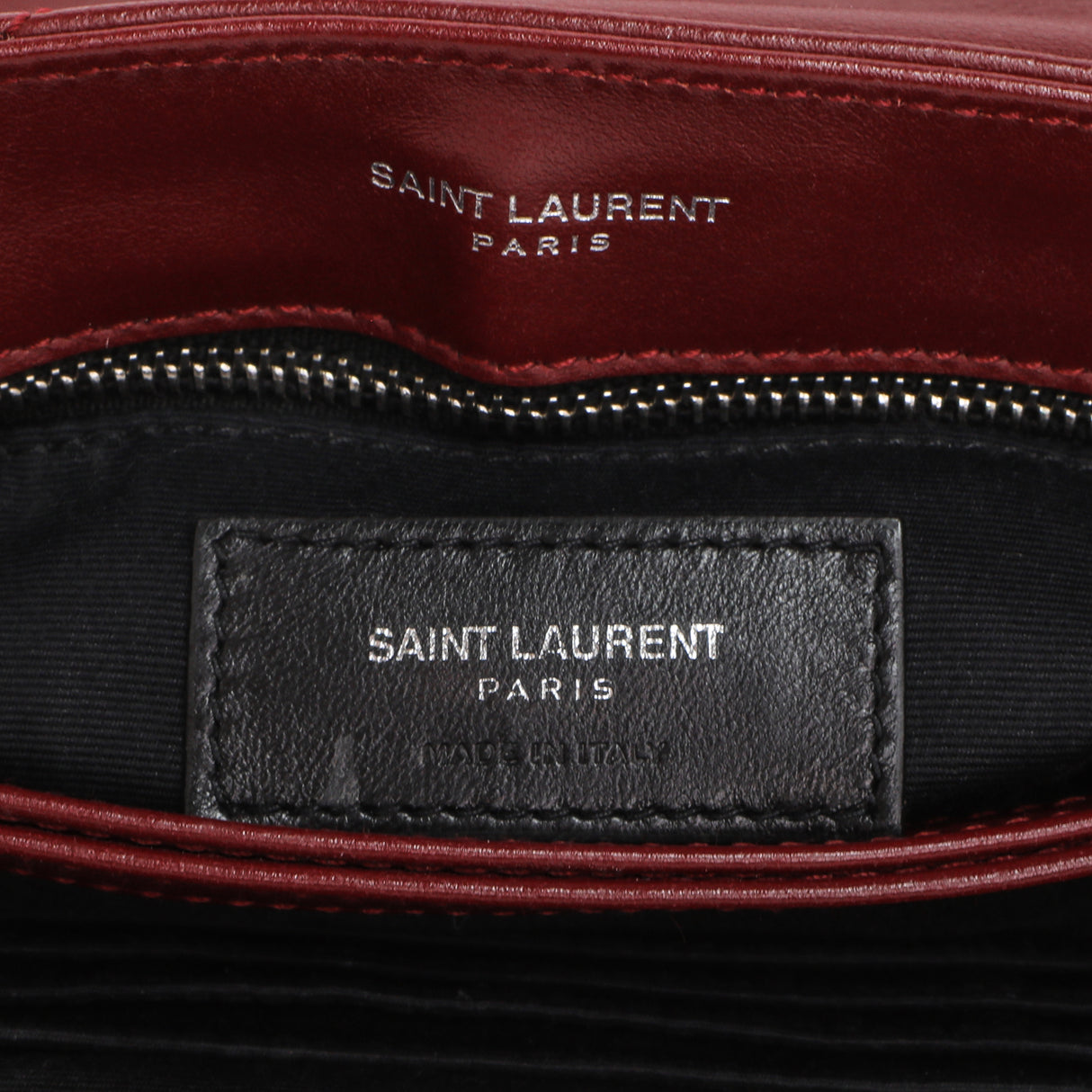 Saint Laurent Burgundy Calfskin Monogram Toy Loulou Crossbody Handbags Saint Laurent