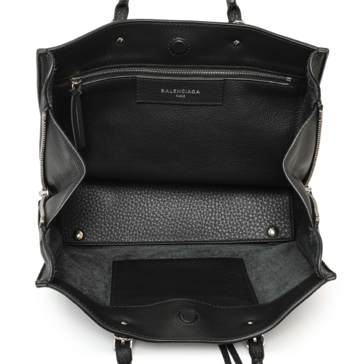 Balenciaga Black Veau Papier A6 Zip Around Black Tote Handbags Balenciaga