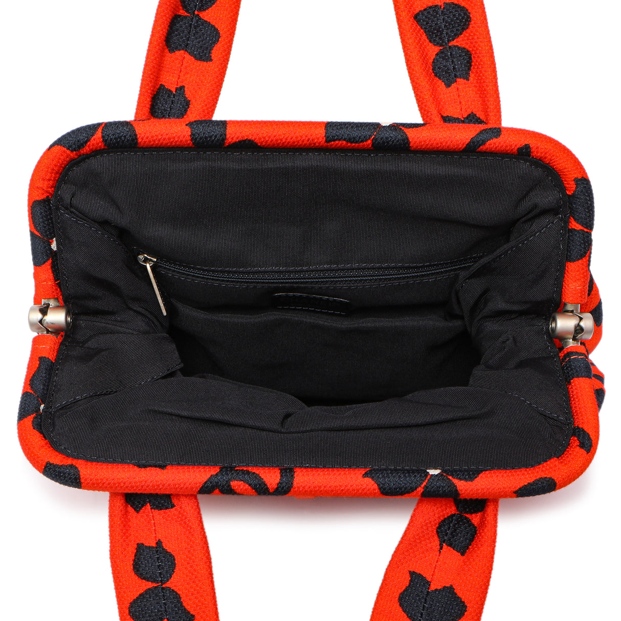 Chanel Red Floral Canvas Frame Tote Handbags Chanel