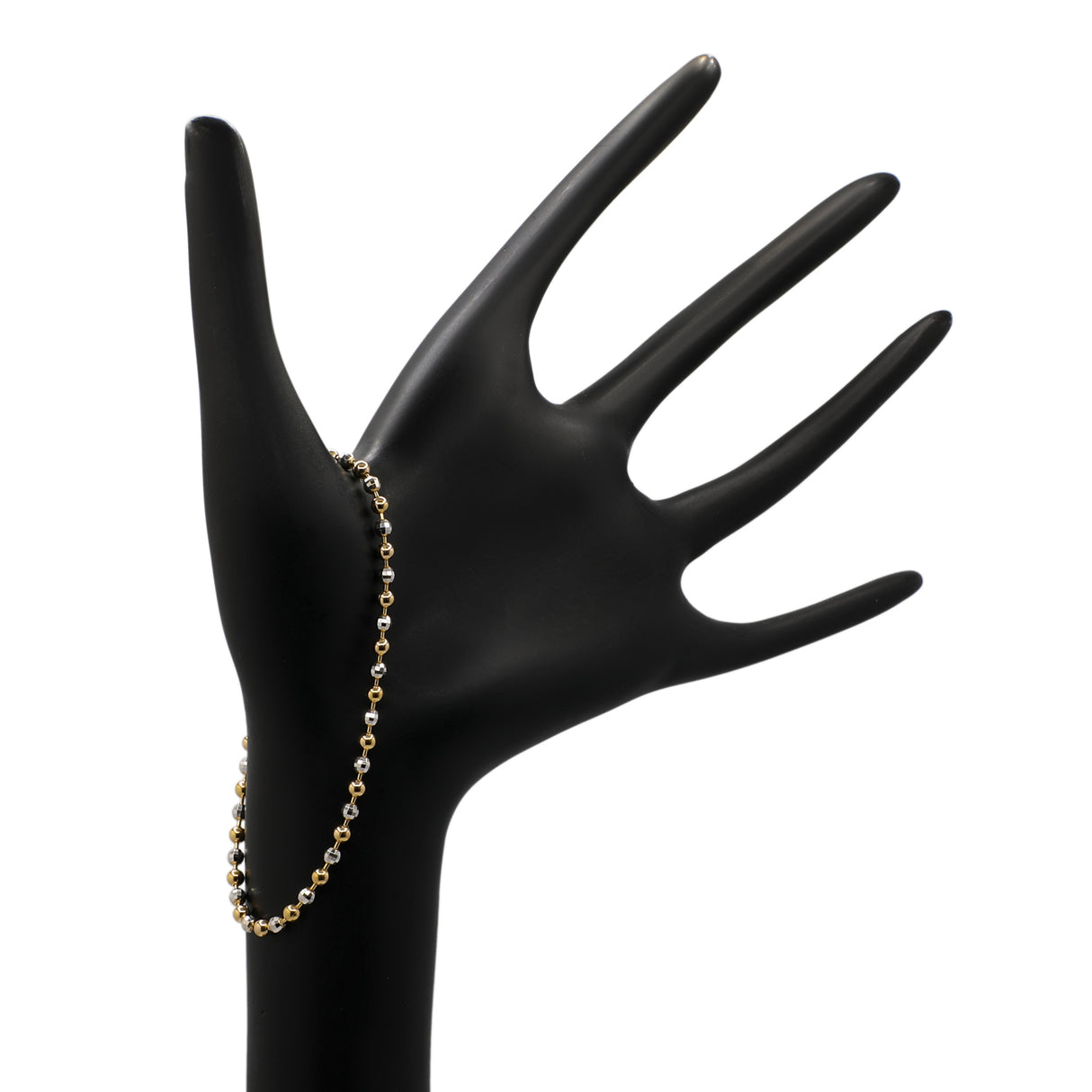 18K Yellow/White Gold Italian Bead Bracelet Fine Jewellery Modaselle