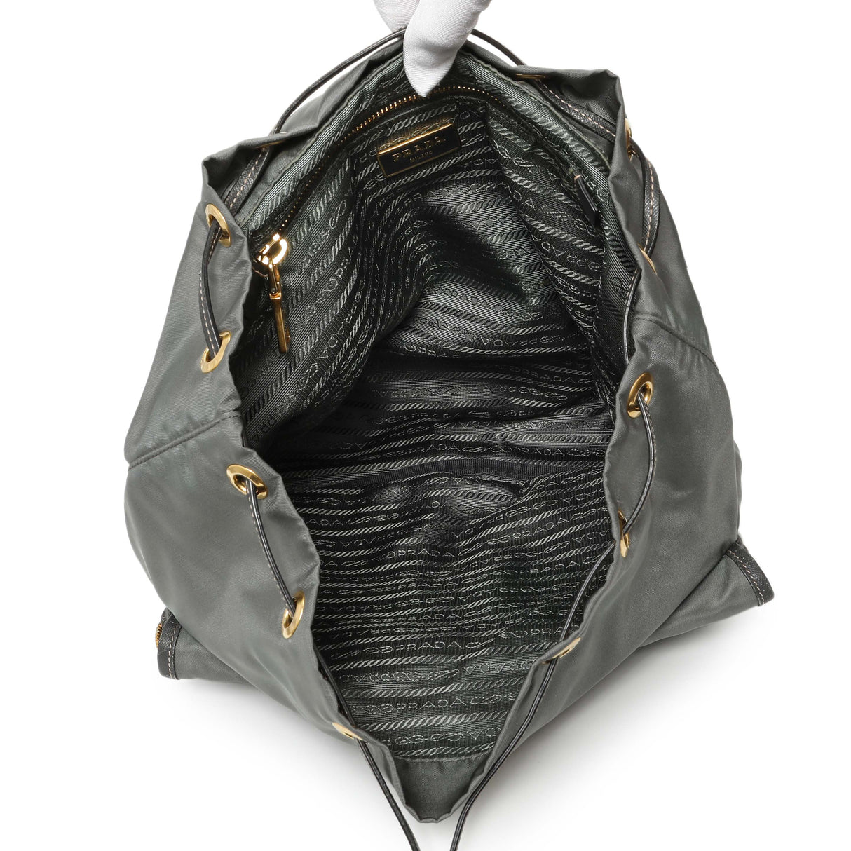 Prada Grey Tessuto Nylon Medium Backpack Handbags Prada