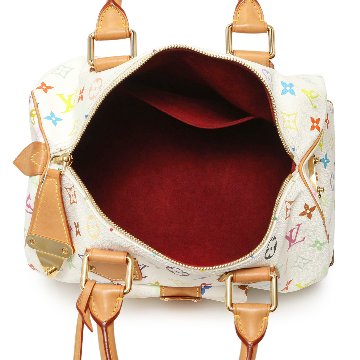 Louis Vuitton Monogram White Multicolor Speedy 30 Handbags Louis Vuitton