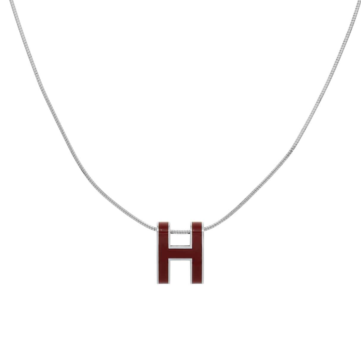 Hermes Palladium Lacquered Pop H Pendant Designer Jewellery Hermes